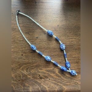 Freshwater Pearl Chinoiserie Necklace with Ginger Jar Beads